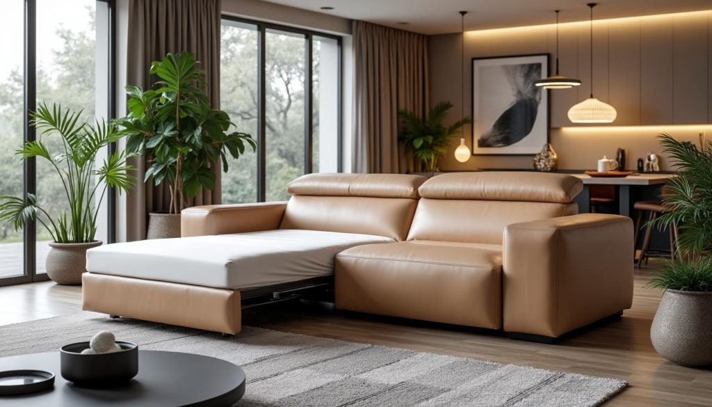 découvrez notre canapé convertible en cuir 3 places, alliant élégance et confort pour sublimer votre salon tout en optimisant l'espace.